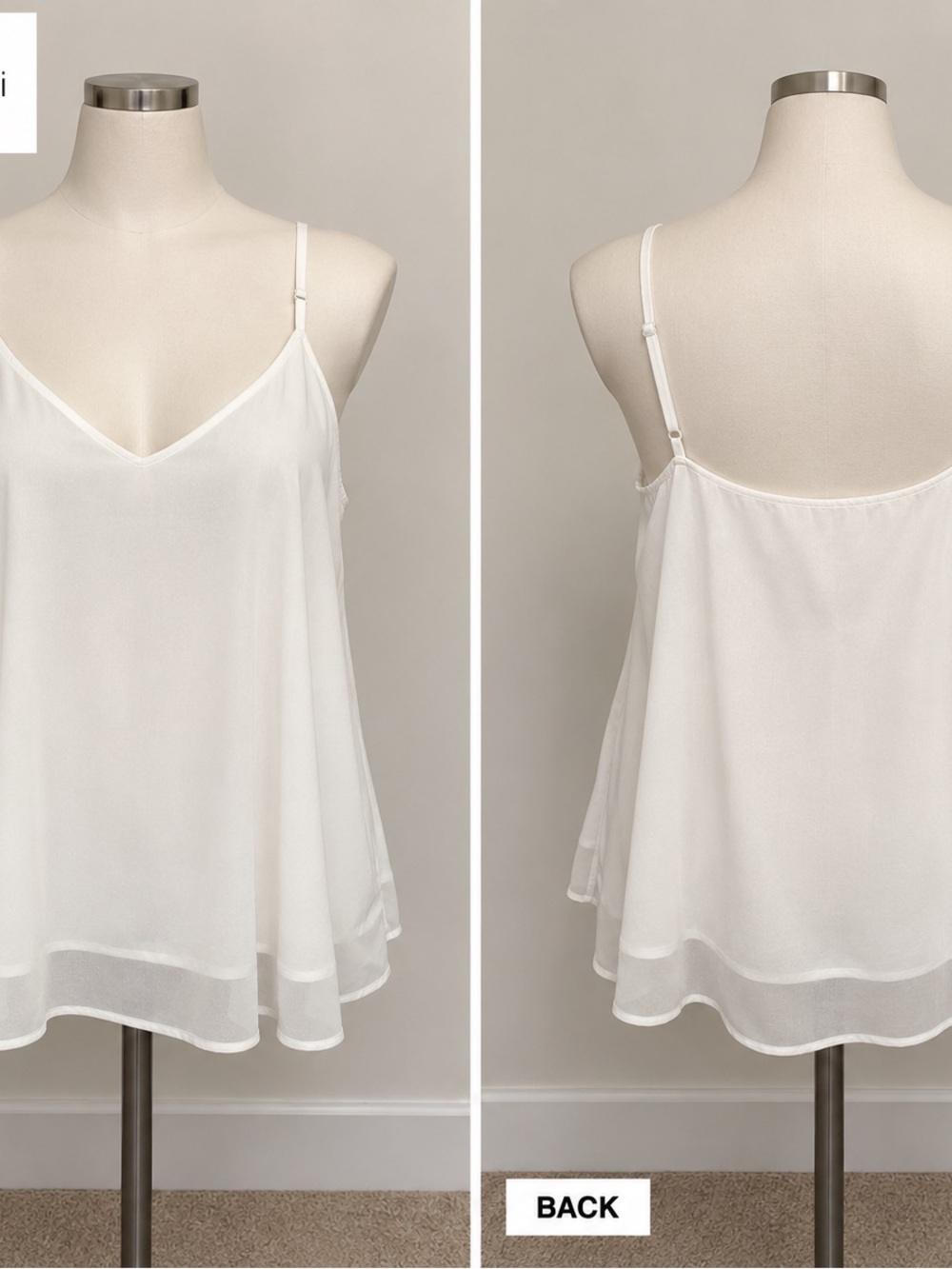 torrid Sophie White Layered V-Neck Spaghetti Strap Cami